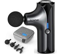 Pistolet de Massage, RENPHO Mini Massage électrique des tissus et muscles profonds avec 4 têtes et 5 modes, taille portable, longue durée de vie des piles, cadeaux pour hommes, femmes - Noir