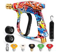 Pistolet de nettoyage à haute pression M22-14 mm, 4000 psi, 5 buses et 2 connecteurs de tuyau, entrée d'eau 6,35 mm