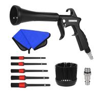 Pistolet de Nettoyage à Sec, 8-12 Bar, Pistolet de Nettoyage Voiture à Air Comprimé Haute Pression avec 2 Jeux de Buses - Nettoyage intérieur de Voiture pour Rembourrage de Voiture - Noir