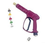 Pistolet de nettoyage haute pression pour eau chaude et froide, 3600 PSI avec 5 embouts de buse, connecteur M22 15 mm, convient pour le nettoyage des véhicules, jardins et surfaces