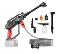 Pistolet de nettoyage haute pression sans fil compatible avec batterie Makita 21 V, 80 bar, nettoyeur haute pression mobile, avec buse de pulvérisation multifonction 6 en 1, buse rotative à 360° pour
