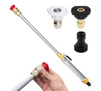 Pistolet de nettoyage pour tuyau d'arrosage, buse de pulvérisation réglable | Accessoires de nettoyeur haute pression avec raccord rapide et 3 buses pour pelouse, voiture, fenêtre, terrasse