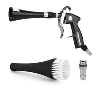 Pistolet de Nettoyage Voiture, 6-9.2 Bar, Pistolet de Soufflage à Air Comprimé avec 2 Ensembles Buse, Soufflette Haute Pression, Pistolet de Nettoyage à Sec pour Intérieurs de Voiture et Moquette,noir