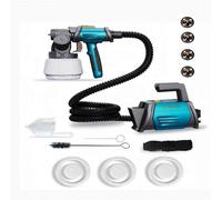 Pistolet de Peinture Électrique Tilswall Shark 800 HVLP avec Réservoir 1300ml, Pulvérisateur 120 DIN-s avec 4 Buses et 3 Modes de Pulvérisation pour Peintures Murales Intérieures et Extérieures (Bleu)