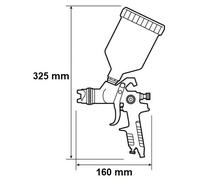 Pistolet de peinture par gravité alu anodisé bleu pneumatique 0,6l - PREVOST - CAR GO 41