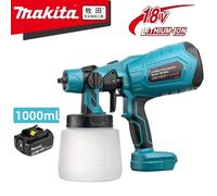 Pistolet de pulvérisation de peinture électrique Makita, pour batterie BL1860 18V, ensemble de pulvérisateur de peinture portable sans fil de 1L, outil de peinture automatique pour meubles 6Ah Battery