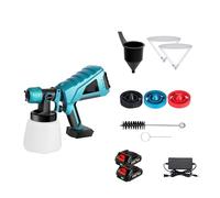 Pistolet De Pulvérisation Électrique 1000ML, Aérographe À Contrôle Débit Haute Puissance, Pulvérisateur Peinture Domestique, 3 Buses for Batterie 18V Spray PréCis Et DéLicat(2 Battery)