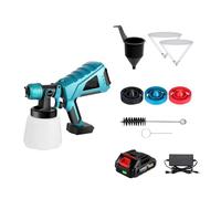 Pistolet De Pulvérisation Électrique 1000ML, Aérographe À Contrôle Débit Haute Puissance, Pulvérisateur Peinture Domestique, 3 Buses for Batterie 18V Spray PréCis Et DéLicat(1 Battery)