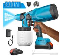 Pistolet de pulvérisation électrique sans fil 800ML, pulvérisateur de peinture portable pour la maison, aérographe pour revêtement de meubles et d'acier, compatible avec batterie Makita 18V Or