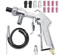 Pistolet de sablage à air comprimé : kit de pistolet de sablage avec 8 buses en céramique, 4 buses en fer, raccord d'air, fonction de dérouillage haute pression, sableuse pour les projets