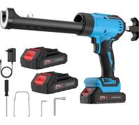 Pistolet d'étanchéité électrique, vitesse réglable, éclairage LED, bleu 6 vitesses