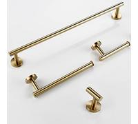 Pistolet en Acier Inoxydable Gris Noir Chrome Poli Or brossé Crochet Porte-Serviettes Porte-Papier Accessoires de Salle de Bain, Ensemble Or brossé