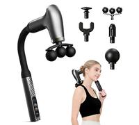Pistolet fascia en forme de U, avec 5 têtes de massage, 9 niveaux d'intensité, écran LCD, pour soulager la douleur et massage des tissus profonds pour le dos, les jambes, le cou et l'ensemble du corps