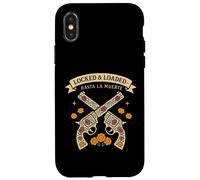 Pistolet Floral Amusant - Pistolet Hasta La Muerte Calavera Coque pour iPhone X/XS
