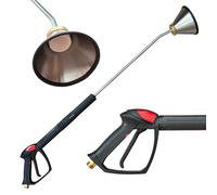 Pistolet haute pression M22 AG avec lance de 900 mm et désherbant Ø 155 mm - Kit professionnel jusqu'à 350 bar et 160 °C - Embout de désherbage thermique - Pour nettoyeur haute pression M22 x 1,5 M&M