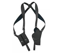 Pistolet Holster en Cuir, Étui de Pistolet Caché Réglable avec Double Pochettes Magzine pour 1911 et la Plupart des Modèles de Pistolets B