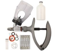 Pistolet Injecteur pour Bovins, Seringue VéTéRinaire de PréCision 2 ml/5 ml/10 ml, Seringues à Injection Continue pour BéTail avec Adaptateur pour Flacon(C,5ML)