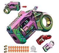 Pistolet jouet EDC en métal - Double transformation de mode - Pour adultes - Anti-stress - Avec 20 balles souples - Peut démarrer - 11,9 cm (coloré)