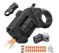 Pistolet jouet EDC en métal - Double transformation de mode - Pour adultes - Anti-stress - Avec 20 balles souples - Peut démarrer - 11,9 cm (noir)