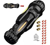 Pistolet jouet EDC en métal - Tournant et décompressant - Avec 20 balles souples - Avec mini disque en acier - Lumière de remplissage - Démarrable - Jouet anti-stress - Noir