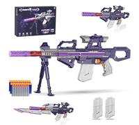 Pistolet Jouet Électrique pour Nerf Sniper - 2 Chargeurs, 50 Fléchettes, Plus de 100 Combinaisons - Fusil de Sniper Jouet Électrique avec Lunette - Cadeau pour Enfants de 6 à 12 Ans