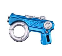 Pistolet jouet en métal EDC - En alliage de titane - Bout des doigts - Jouet mécanique avec cartes d'impression - Jouet en métal tendance pour soulager la pression - Bleu