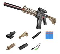 Pistolet Jouet HK416 Avec Viseur Blaster Automatique En Mousse 10 Balles Bricolage Pour Garçons 6-13 Ans Cadeaux Anniversaire Halloween Noël - Vert