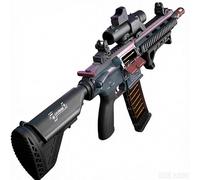 Pistolet Jouet M416 en Nylon, Projectiles EVA Mousse, Éjection Automatique de Douilles, Chargeur Transparent, Crosse Réglable, Lunette 6X et Viseur Point Rouge, Jeu de Plein Air Sécurisé