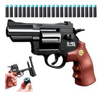 Pistolet Jouet, Revolver Pistolet pour Enfants, Pistolets Jouet Enfant vec 24 EVA Soft Bullet pour 8 + Ans Garçons et Filles Cadeau Halloween Carnaval Cosplay Jeux de Plein Air