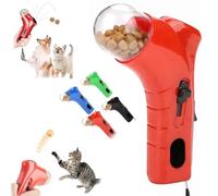 Pistolet lanceur de friandises pour chat - Jouet interactif pour entraînement de friandises pour chat - Jouet interactif pour entraînement d'exercice (rouge)