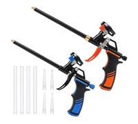 Pistolet Mousse Expansive 2er Set, Autofermant, Tout Métal, Anti-Goutte