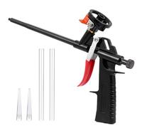 Pistolet Mousse Expansive PU Réglable Pas Besoin Nettoyer avec 2 Tuyaux, Buses, Pistolet Mousse Polyurethane Professionnel pour Calfeutrage Bâtiment, Etanchéité, Remplissage, Isolant, Maison, Bureau