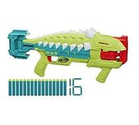 Nerf DinoSquad Armorstrike Blaster à fléchettes, Barillet Rotatif 8 fléchettes, poignée, 16 fléchettes Nerf Elite, Design d'ankylosaure