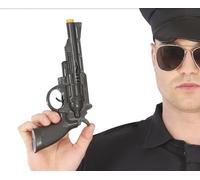 Pistolet Police Jouet Enfant Plastique I 27 cm Noir Déguisement I Accessoire Policier I Halloween Cosplay Carnaval