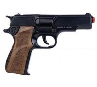 Pistolet Police Metal Noir 16 Cm - 8 Coups - Gonher - Jeu D Imitation
