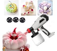 Pistolet pulvérisateur de chocolat 500 W, pulvérisateur de peinture électrique m/seau de 700 ml, kit de décoration de gâteau manuel, machine de pulvérisation de peinture au latex au chocolat, 3 formes