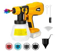 Pistolet pulvérisateur de peinture sans fil compatible avec batterie Dewalt XR 18 V, pulvérisateur HVLP pour clôtures, peinture à domicile, plafonds et meubles, capacité de 1000 ml, 4 buses réglables