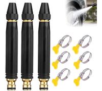 Pistolet pulvérisateur haute pression pour lavage de voiture, buse de tuyau d'arrosage réglable à 360°, 3 modes de pulvérisation, baguette de nettoyeur haute pression en métal avec 2 colliers de