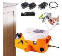 Pistolet pulvérisateur Mural Haute Pression sans Fil, pulvérisateur de Peinture airless portatif à Dos avec 2 Batteries, 6 Vitesses réglables, Outil de pulvérisation électrique(Orange)