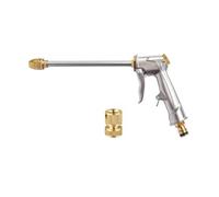 Pistolet pulvérisateur pour tuyau d'arrosage, longue tige en métal robuste, poignée de style pistolet, 4 modes de pression d'eau pour jardin, terrasse et animaux domestiques