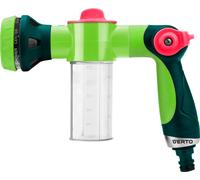 Pistolet pulvérisateur VERTO avec réservoir et pulvérisateur de mousse ; 8 fonctions de pulvérisation ; poignée ergonomique antidérapante ; entretien des plantes ; jardinage, lavage de voitures ; plas