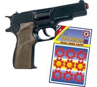 Pistolet revolver de qualité supérieure avec 144 munitions de police pour enfants et adultes - Accessoire de costume (pistolet de police)