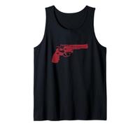 Pistolet Rouge Colt 45 Cool Clock Revolver Heart y2k Débardeur