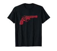 Pistolet rouge Colt 45 Cool Clock Revolver Heart y2k T-Shirt
