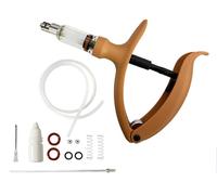 Pistolet Seringue pour Animaux D'éLevage, Injecteur VéTéRinaire De PréCision à Dosage Continu RéGlable, Auto-Dosage De Vaccins avec Adaptateur pour Flacon(Oil-A/5ml/B)