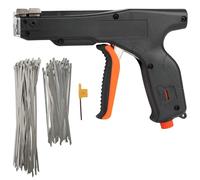 Pistolet serre-câble en métal avec 100 attaches de câble en acier inoxydable, pistolet de serrage automatique pour serrer les liens