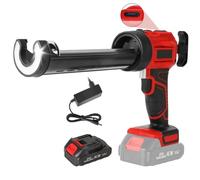 Pistolet Silicone Électrique, Pistolet à Colle Sans Fil 18V 1500mAh, Pistolet Silicone avec 4 Vitesses et Éclairage LED,Pistolet Joints electrique 300ML pour Sceller, Remplir (1× Batterie)