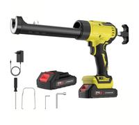 Pistolet Silicone Électrique, Pistolet à Colle Sans Fil 21V 1500mAh, Avec 6 Vitesses et Éclairage LED, Affichage numérique,Pistolet Joints electrique 300ML pour Sceller, Remplir (1 Batterie)