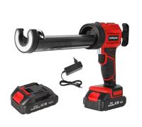 Pistolet Silicone électrique pour 18V,Batterie 1500mAh,Pistolet Silicone avec LED,4 vitesses réglables,Outil de Pistolet à Colle de pour étanchéité 300ML Sceller,Étanchéifier (1 Batterie)