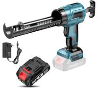 Pistolet Silicone Electrique pour Makita 18V,Pistolet à Cartouche Electrique 1500mAh,Pistolet Silicone avec LED,4 Vitesses Réglables, Pistolet Joints Electrique 300ML pour Sceller,Étanchéifier
